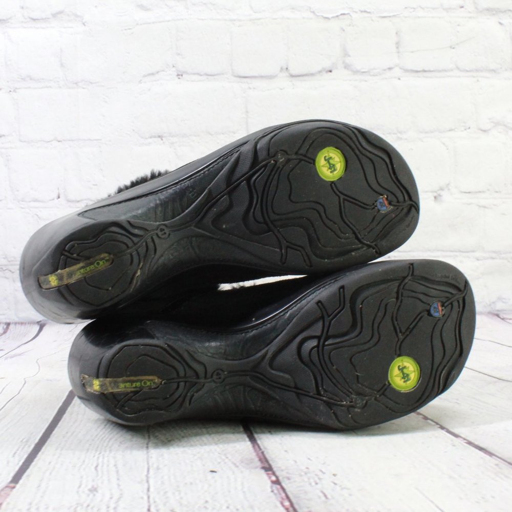J-41 Adventure Crew Black Suede Faux Fur Lined Heeled Clog Shoe Size 8 M - Picture 9 of 9